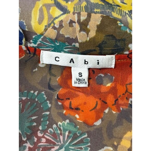 CAbi Womens Small Shakespeare Floral Kimono Cardigan 3/4 Sleeve Sheer Boho 360 - Picture 3 of 10